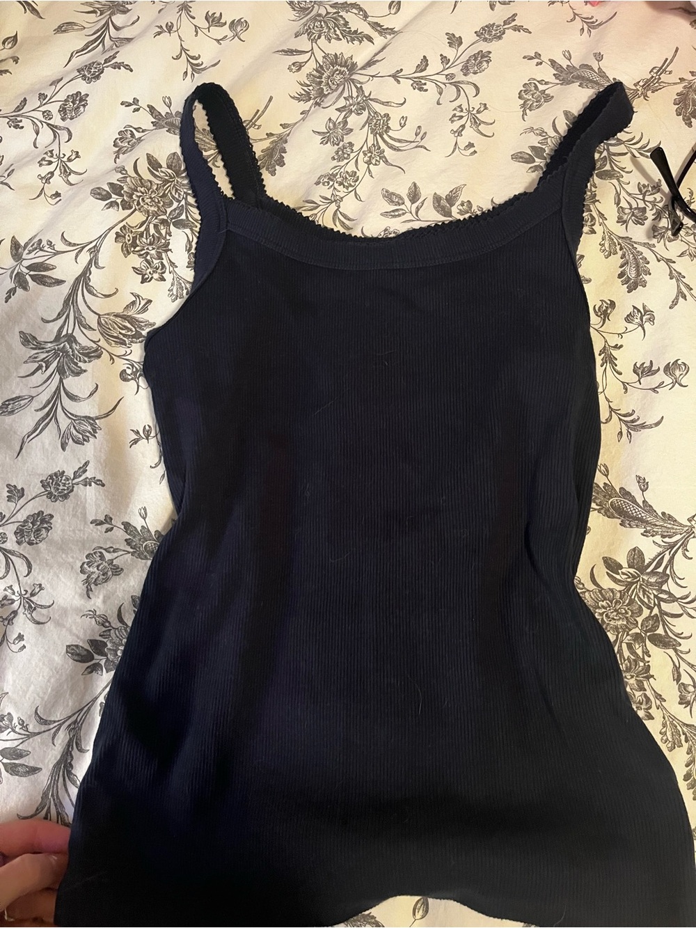 Old Navy Black Ribbed Slim-Strap Tank Top - Women